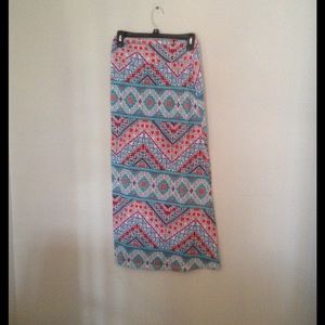 Tribal Print Maxi Skirt